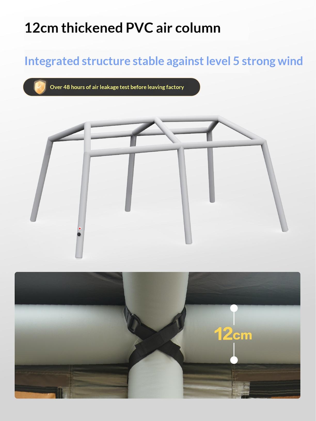 Vidalido WISH HOUSE PLUS 12 Air Inflatable Tent Fast Build 4-6 Persons Ti Silver Coated Sunscreen PVC Air Poles Full View Mesh 26m² Large Usable Space