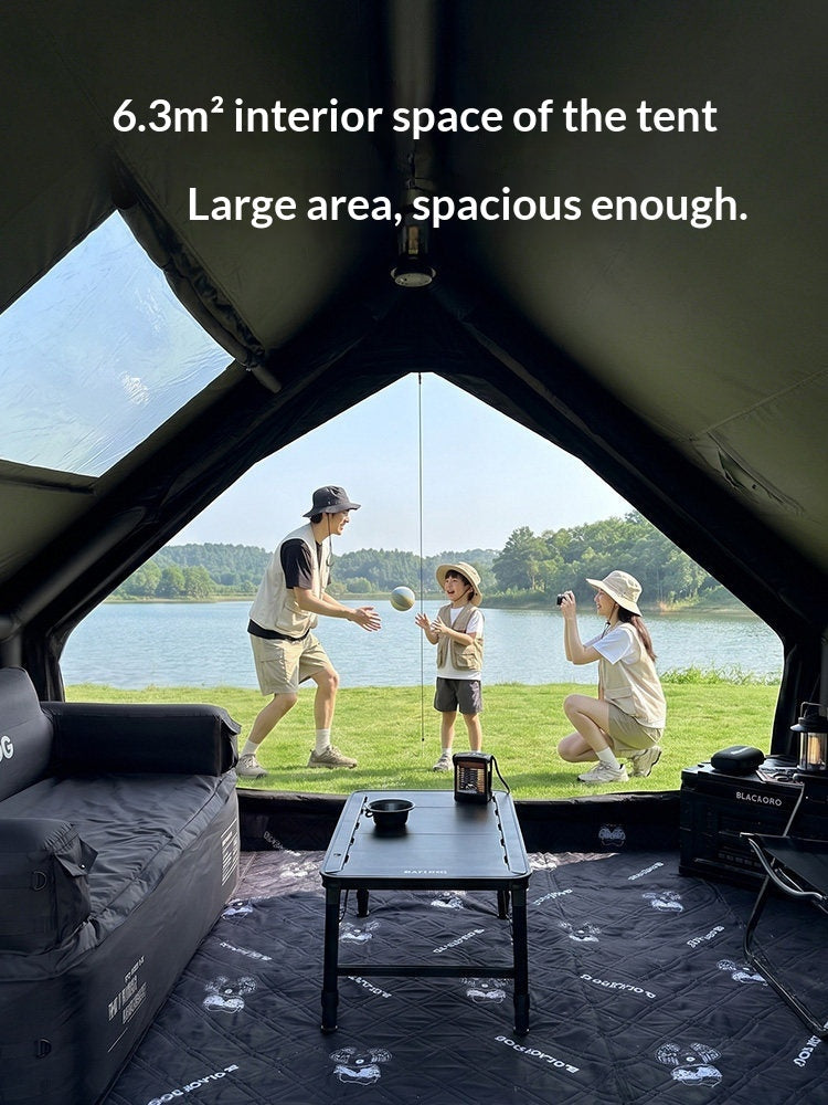 BLACKDOG MOON SKY 6.3 PRO Black Inflatable Spacious Family Tent 4-6 Persons Rainproof and Sunproof Overnight Oxford Cloth Outdoor Camping