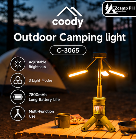Coody C-3065 Telescopic Tripod Lamp Outdoor LED Camping Lantern IPX4 Waterproof USB C Charging Light