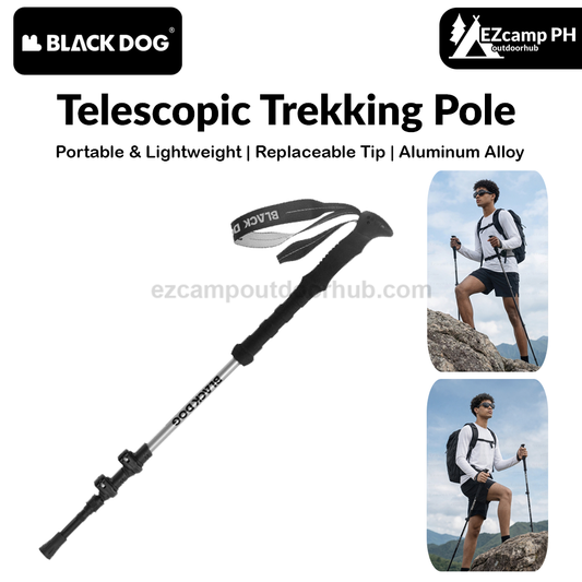 BLACKDOG Telescopic Trekking Pole Lightweight Aluminum Alloy Hiking Sticks Climbing Walking Stick Adjustable Wristband Design Mountaineering Gear