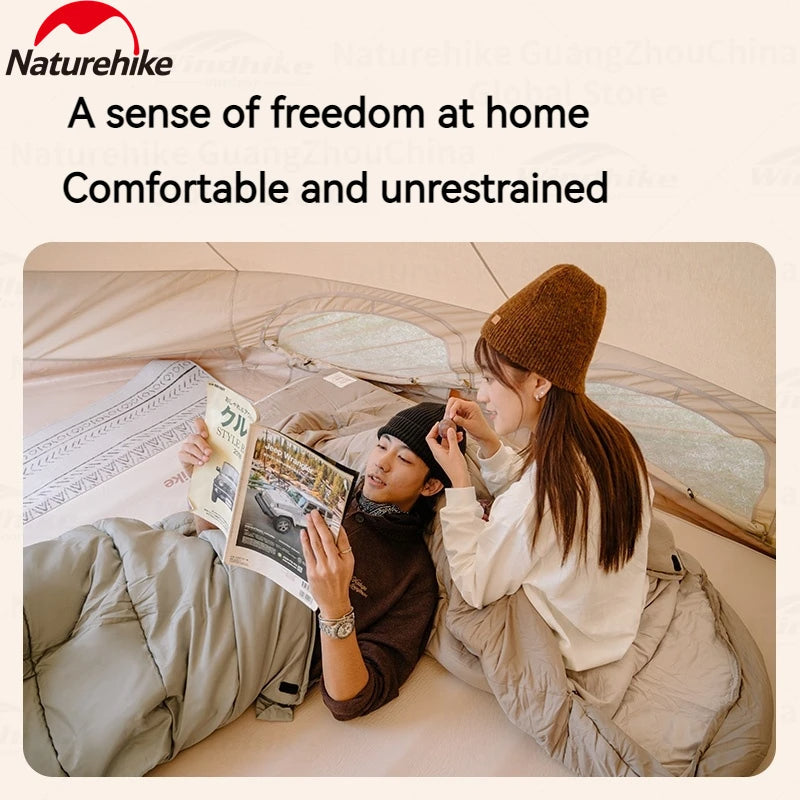 Naturehike M Series Hooded Sleeping Bag Portable Foldable Square Spliceable Envelope Double Person Washable Summer Winter Warm Sleeping Bag