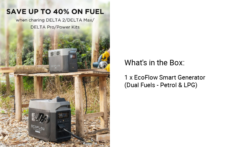 EcoFlow Dual Fuel Smart Generator Portable Lightweight Multifunctional Large Capacity Either LPG Or Gasoline Emergency Generator Backup Eco Flow