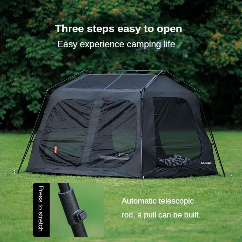 BLACKDOG STAR 5.9 Black Automatic Cabin Tent 1 Bedroom 4 Awning Canopy Halls Fast Build Tent For 3-4 Persons Large Up To 27m² Usable Area Vinyl Coated