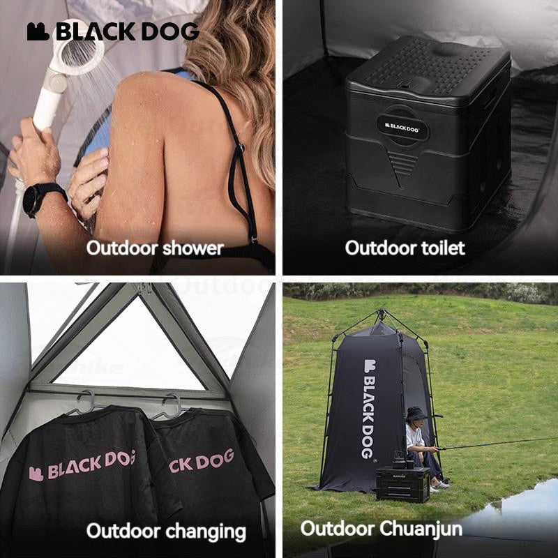 BLACKDOG Outdoor Black Single Shower Changing Camping Tent Changing Mobile Toilet Bath Bathroom Waterproof Windproof
