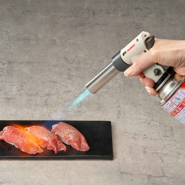 Iwatani CB-TC-CKWH Cooking Torch Burner Portable Lightweight Cassette Gas Grilling Master Butane Fire Gun Lighter Flamethrower Adjustable Flame