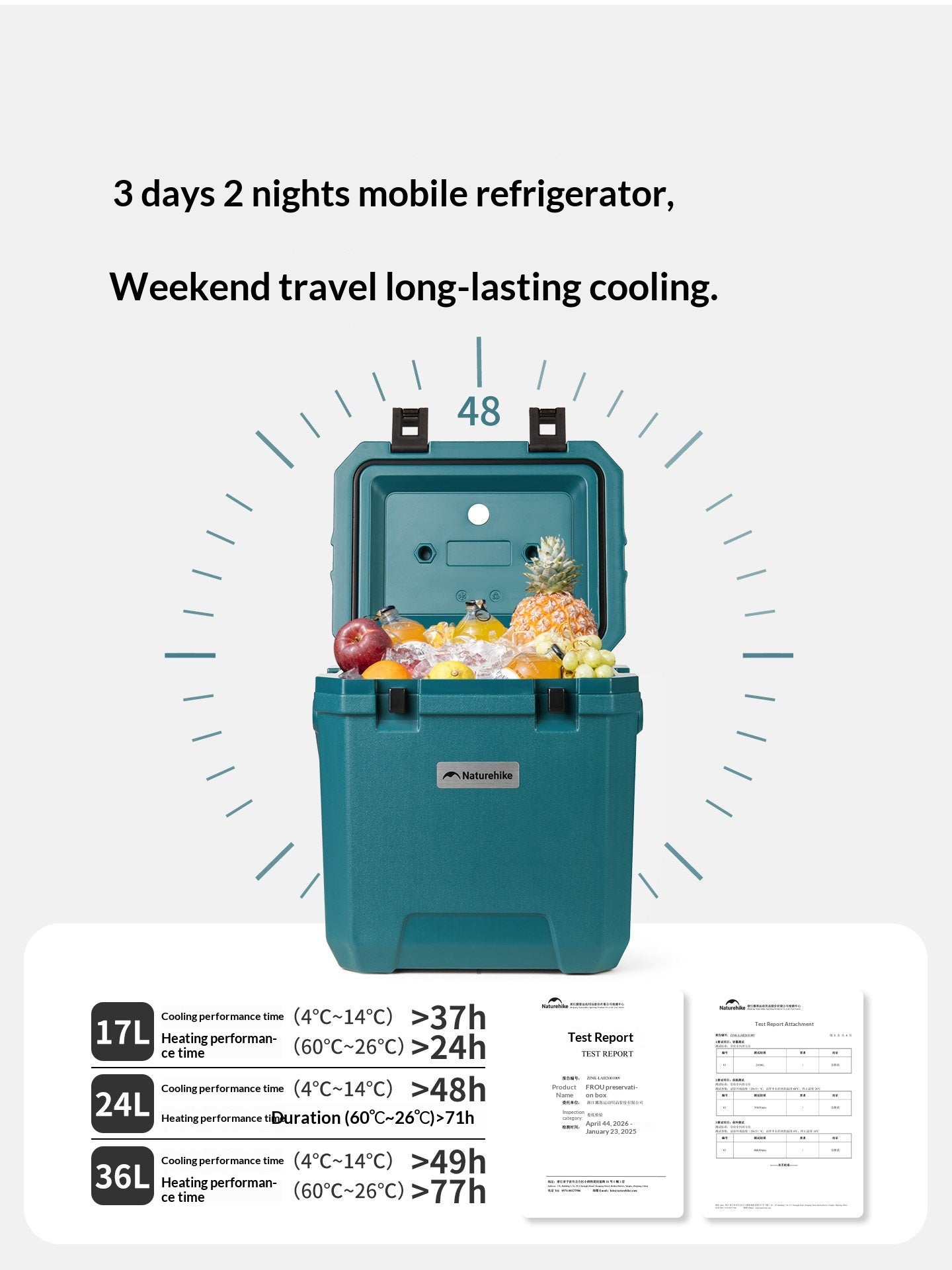 Naturehike WHALES PRO Cooler Portable Multipurpose 17/24/36L Capacity Food Drink Ice Storage Container Chest Box PU Cold Up To 49H Outdoor Camping