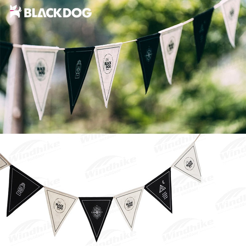 BLACKDOG Camping Atmosphere Pennant String Decor 12 Flag 4M Wind Canopy Pole Rope Triangular Flag Festival Party Decoration Hanging Brand Banner