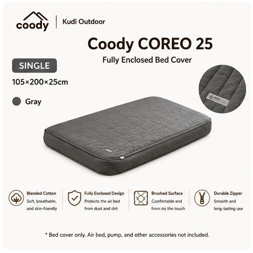 Coody AIR BLOCK COREO 25 35 Fitted Sheet Bed Cover Portable All Around Six Sided Bed Mattress Cover Bedsheet Quilted Cotton Machine Washable