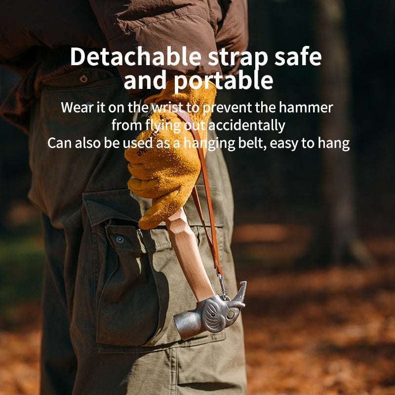 Naturehike Elephant Head Multifunctional Outdoor Camping Hammer Peg Nail Ground Stakes Puller Equipment Pegs Pulling Tool Solid Wood Grip Handle