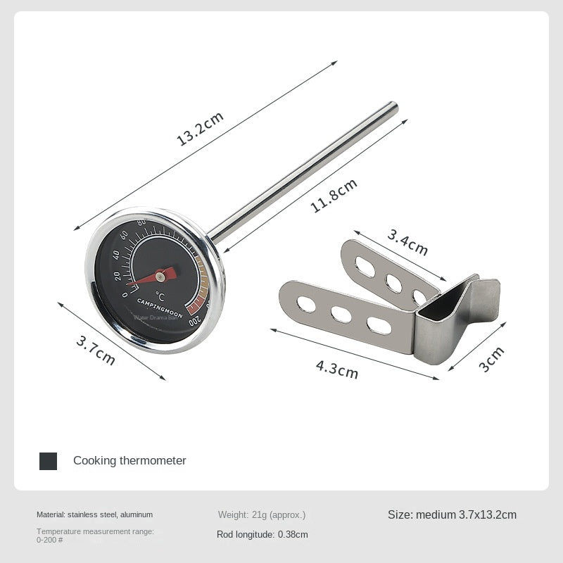 CAMPINGMOON WD-200 Mechanical Thermometer Portable Lightweight Multipurpose BBQ Oil Water Temperature Cooking Baking Precision Food Thermometer