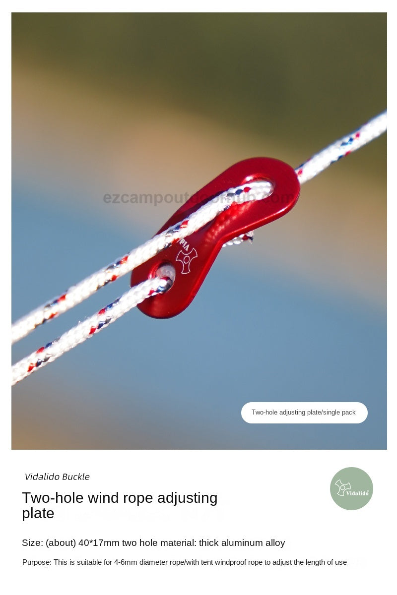 Vidalido Wind Rope Buckle Tensioner Portable Ultralight Tension Adjuster Guy Lines Anti-Slip Plate Outdoor Camping Tent Tarp Canopy Awning Accessories