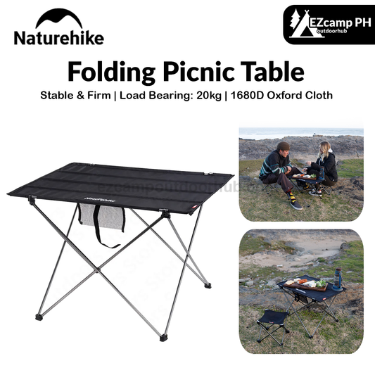 Naturehike Folding Picnic Table Portable Ultralight Foldable Camping Table Load Bearing 20kg Built-in Mesh Storage Bag Table BBQ Camping