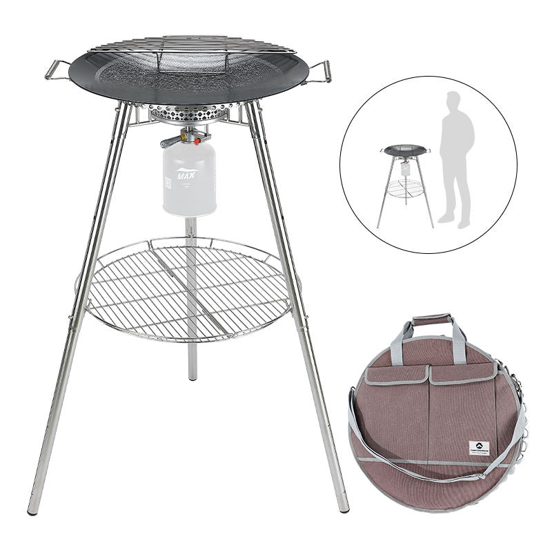 Campingmoon GR Series Skottle Grill Portable Lightweight Party BBQ Griller Standing Grill Butane Gas Stove Tripod Courtyard Outdoor Camping