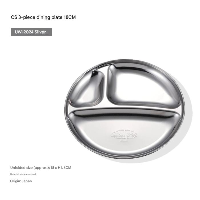 CAPTAIN STAG UW-2024/26/27 Tableware Plate Portable Stainless Steel Dining Split Plate Dish Outdoor Camping Utensil Rust Resistant Made in Japan