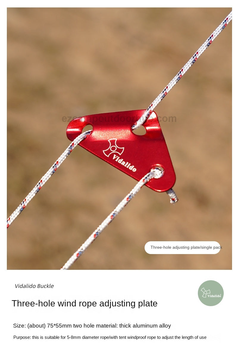 Vidalido Wind Rope Buckle Tensioner Portable Ultralight Tension Adjuster Guy Lines Anti-Slip Plate Outdoor Camping Tent Tarp Canopy Awning Accessories