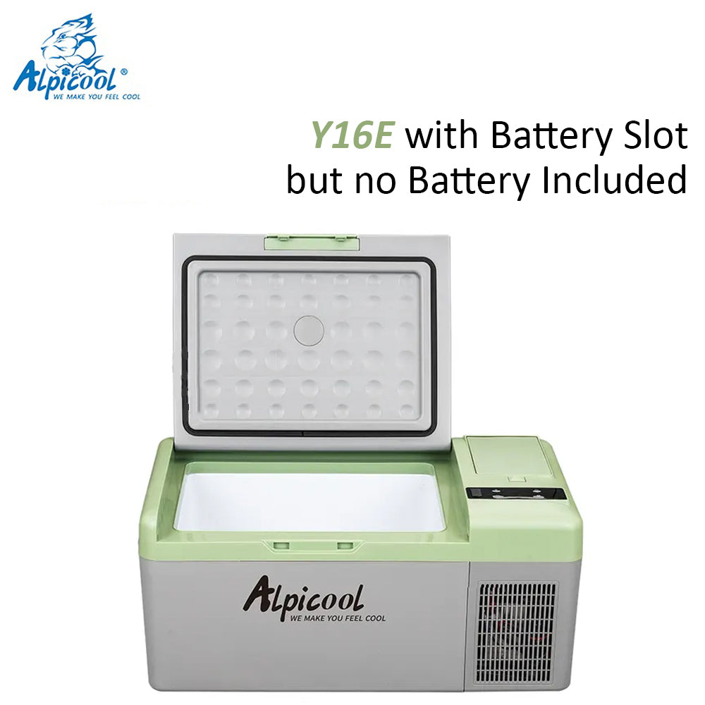 ALPICOOL Y Series Y16 Y16E 16L Mini Portable 12V 24V DC Car Auto RV Camping Refrigerator Compressor Cooling Cooler Ref Fridge Freezer 220V AC Optional Battery Y 16 16E