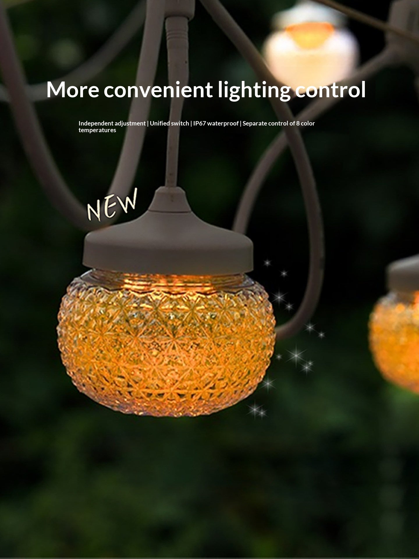 Coody Smart Party Light Tent Camp Light Premium Atmosphere Ambient Lamps LED String Waterproof Adjustable Color Temperature Strip Lantern Outdoor