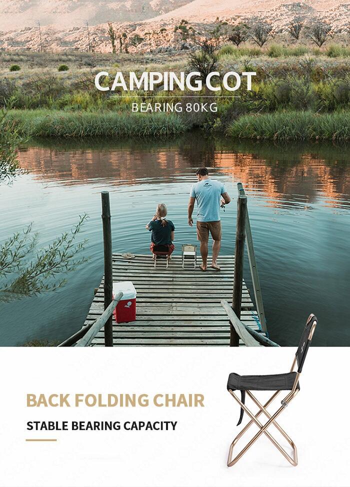 Naturehike Folding Mini Camping Chair Portable Ultralight Foldable Fishing Chair 80KG Max Load Aluminum Alloy Stool Backrest Leisure Outdoor Hiking Camping Picnic Travel Heavy Duty Original Nature Hike