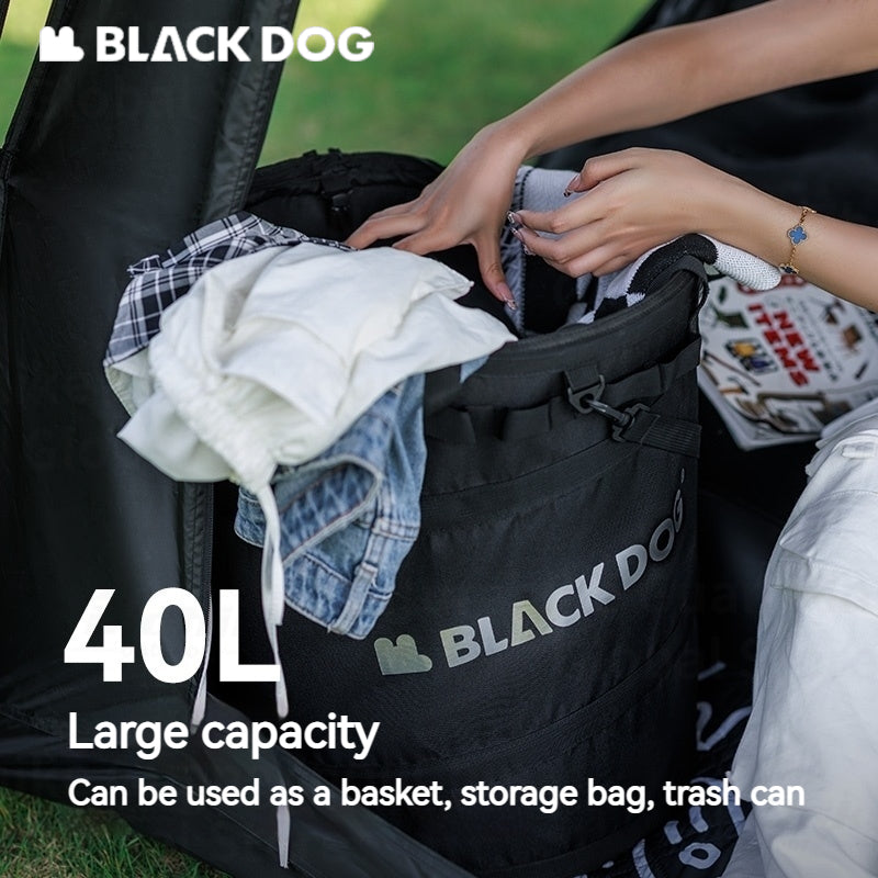 BLACKDOG Multi-Functional Bucket Bag 40L Capacity Outdoor Portable Ultralight Folding Round Clothes Bag Sundry Storage Box Hiking Camping Picnic Beach Travel  Heavy Duty Original Black Dog