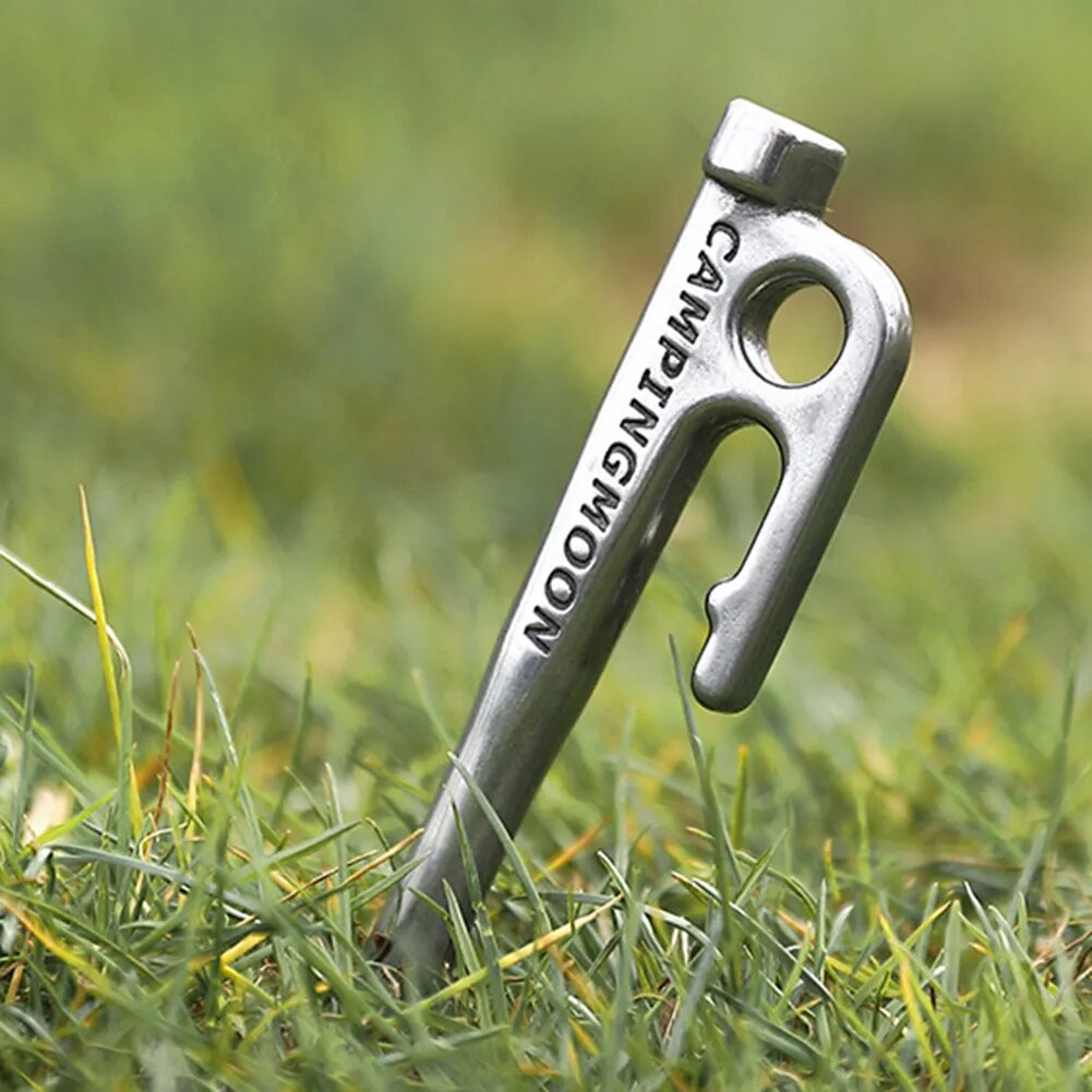 CAMPINGMOON R SERIES Stainless Steel Peg Stakes Camping Portable Lightweight Tent Wind Rope Peg Stakes Ground Nail Pegs Outdoor Hiking Picnic Travel Heavy Duty Original Camping Moon 1pc Per Order