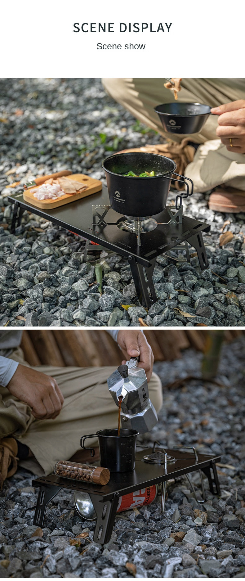 Campingmoon BKSK-310CP Black Mounting Bracket Portable Ultralight Stainless Steel Sturdy Stove Mount Butterfly Stove Folding With Storage Bag