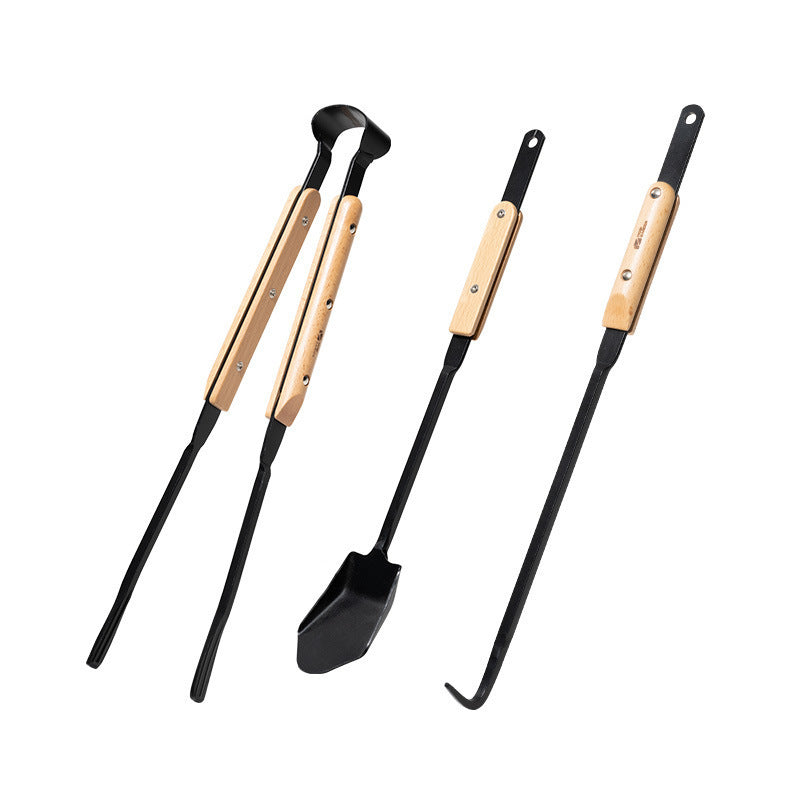 Mobi Garden Charcoal Tool Set Portable Lightweight Charcoal Clip Tong Hook Shovel Spatula Cooking Equipment Tool Outdoor Camping Grill BBQ