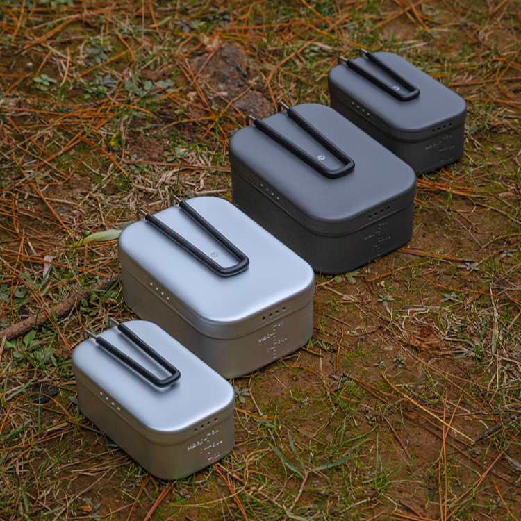 CAMPINGMOON S-1609 H-1609 S-2013 H-2013 Portable Lunch Box Cookware Upgraded Aluminum Alloy Ultralight Utensil Lunchbox Non-Stick Soup Frying Pan Pot