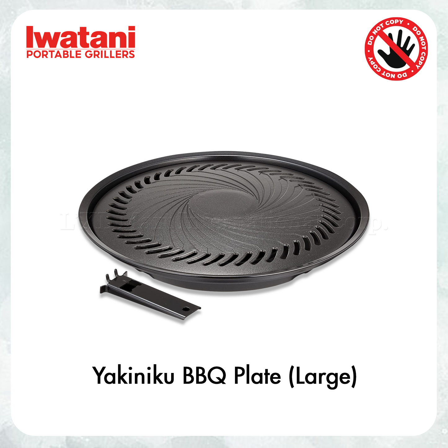 Iwatani CB-A-YPL Yakiniku BBQ Plate (Large) Portable Wide Grilling Area Non-stick Coating Barbecue Plate Die-cast Aluminum With Steel Handle Black