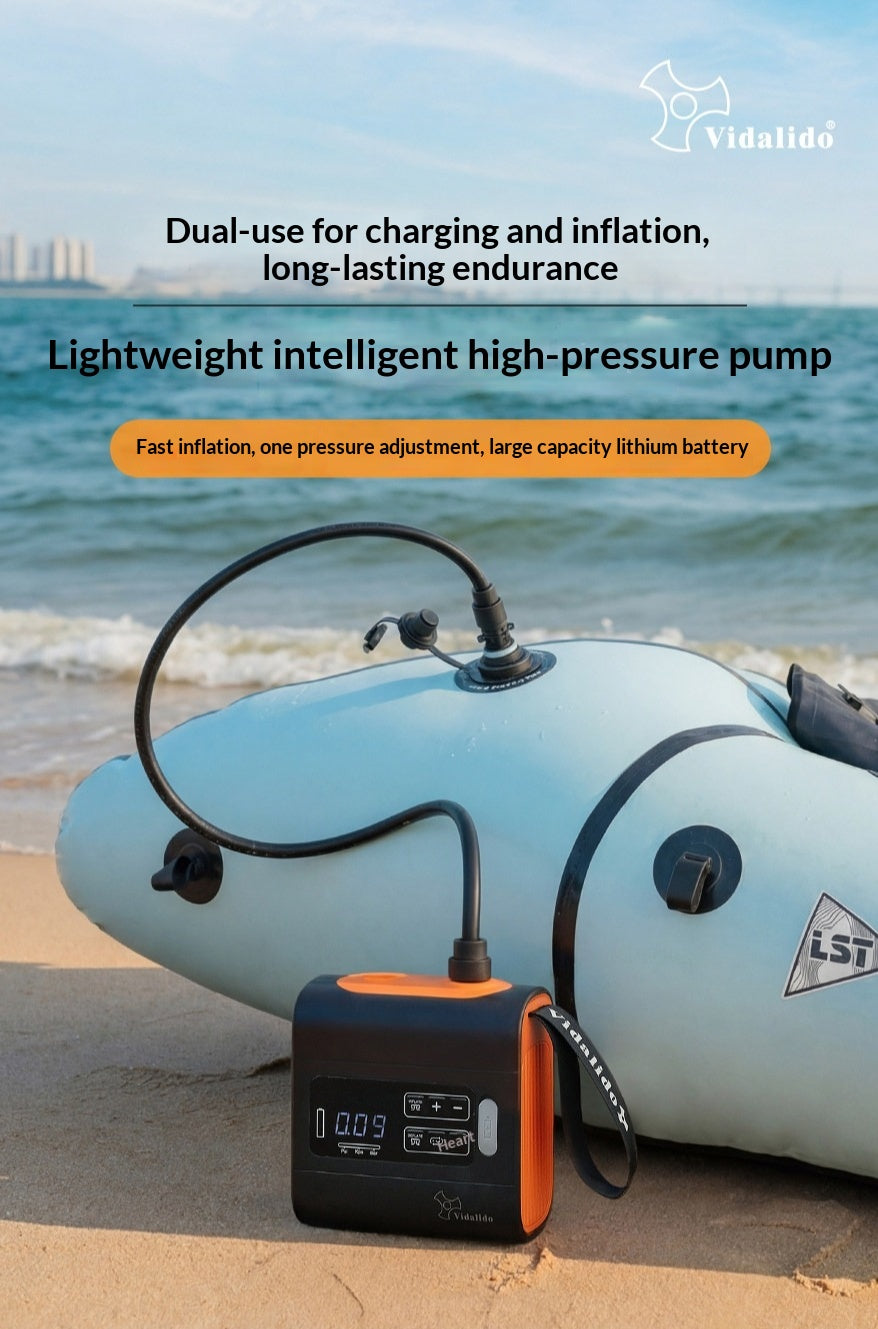 Vidalido Smart High Pressure Air Pump Portable Automatic Inflation & Deflation Electric Air Pump Fast Charging 5000mAh Battery Outdoor Camping