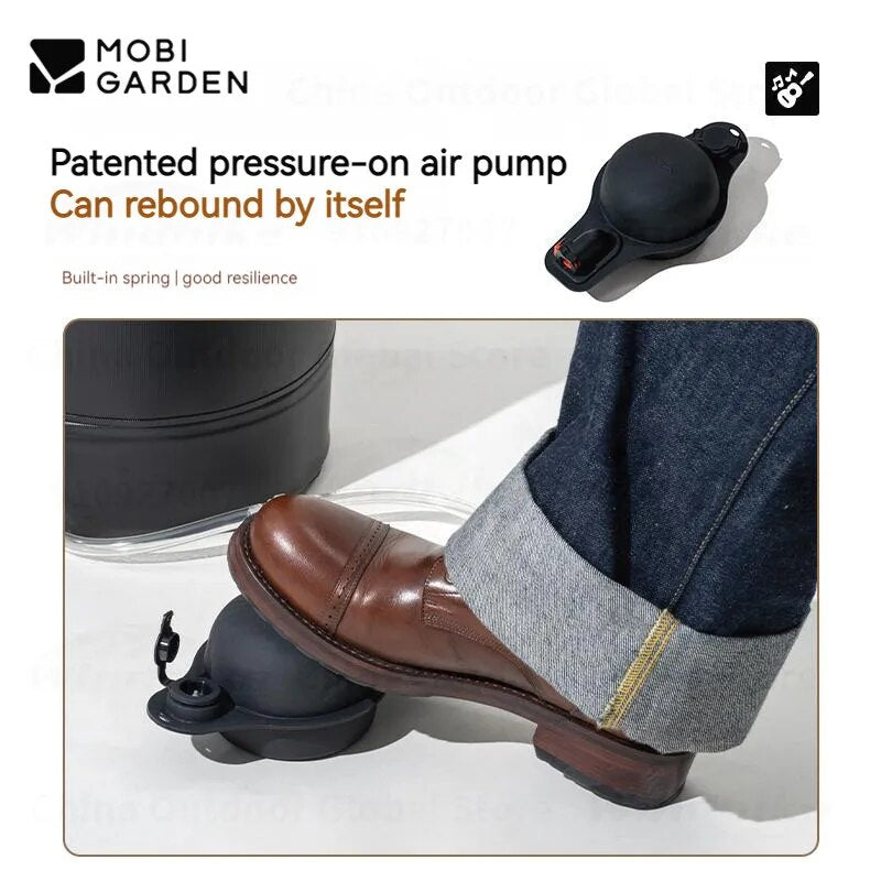 MOBI GARDEN Portable Shower Bag Outdoor 10L/20L Large-Capacity Foot-Operated Air Pump Shower Bath Camping Water Bag Simple Solar Heating Bag Camping Hiking Picnic Travel Heavy Duty Original MobiGarden
