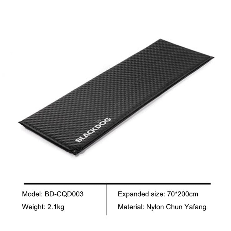 BLACKDOG Atomatic Inflatable Cushion 5CM Thick Foam Auto Self Inflate Single Double Camping Sleeping Pad Mattress Bed Tent Mat Comfortable Black Dog