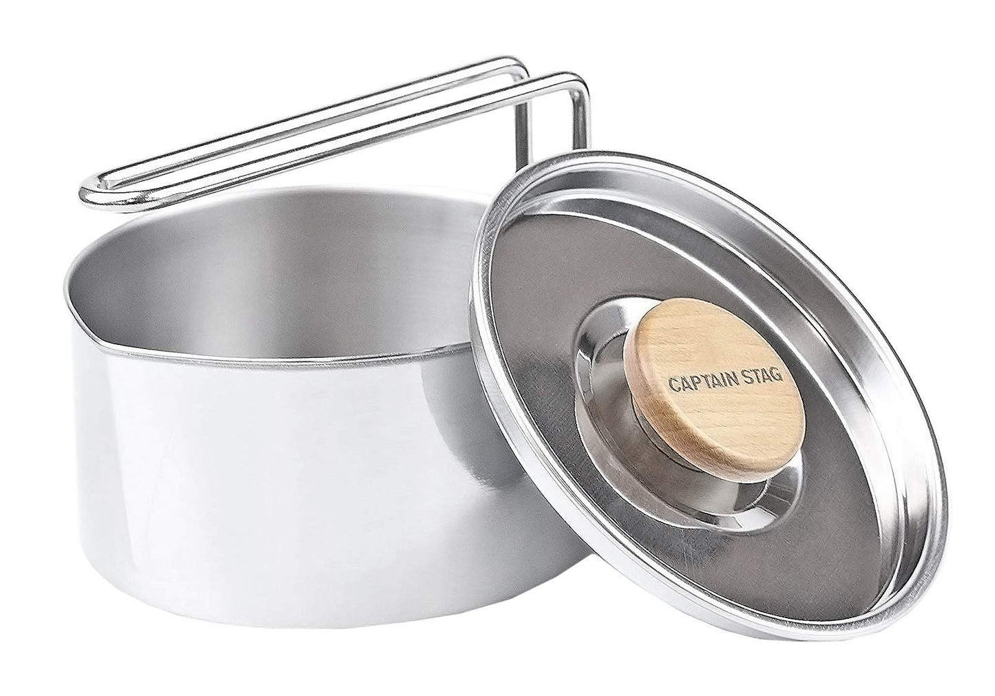 CAPTAIN STAG UH-4206 Camping Kettle Portable 730ml Stainless Steel Sauce Pan Boiling Water Coffee Tea Pot Outdoor Cookware Kitchenware