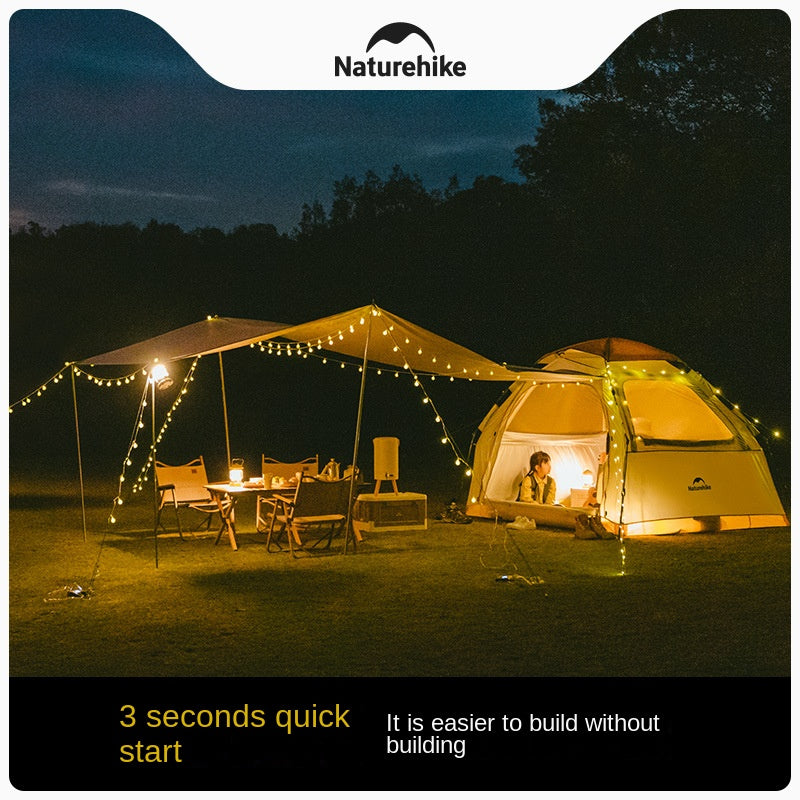 Naturehike ANGO Series ES60 Fast Automatic Tent Dome Detachable Canopy Awning Tarp for 3 to 4 Person Silver Coated Sunscreen Waterproof 15m² Large Use Space Auto Poles Quick Open Nature Hike