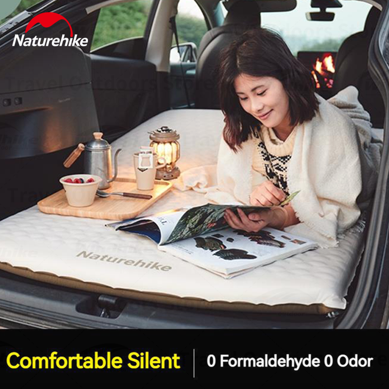 Naturehike FEATHER BONE Series Self-Inflating Car Camping Bed Automatic Inflatable Mattress Back Seat Car Sleeping Bed Single Travel Trunk Mat Sponge