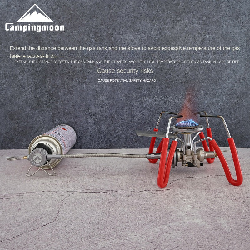 Campingmoon Gas Stove Adapter Burner Nozzle Type Standard Butane Fuel Gas Canister Hose Extension Tube Propane Cylinders Adaptor Stove Connector