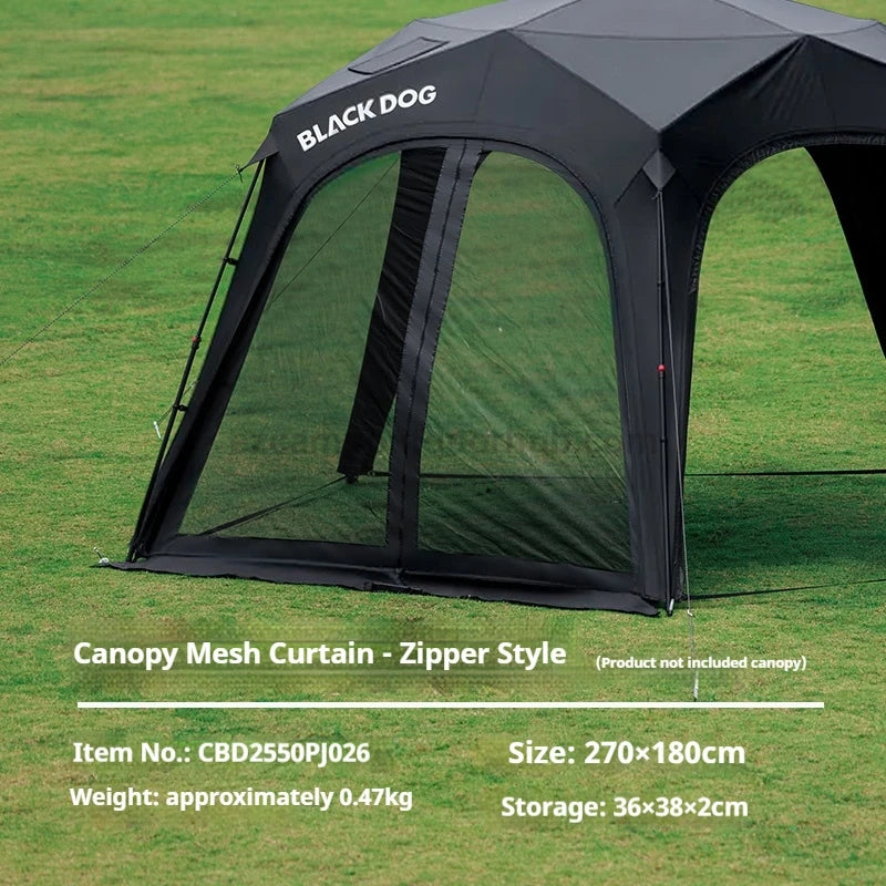 Blackdog STARRY DOME Pentagonal Canopy Zipper Version Quick Open Sunshade Self-Supporting Canopy Outdoor Black Coated Vinyl Tent Rainproof Sunscreen Windproof