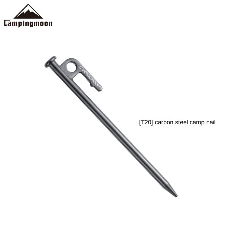 CAMPINGMOON Black Carbon Steel Peg Stakes Pack of 6pcs or 8pcs 20cm 30cm 40cm Length Outdoor Camping Ground Nail Tent Wind Rope Line Pegs Stakes Set Lot Camping Moon Heavy Duty Original Metal Nails
