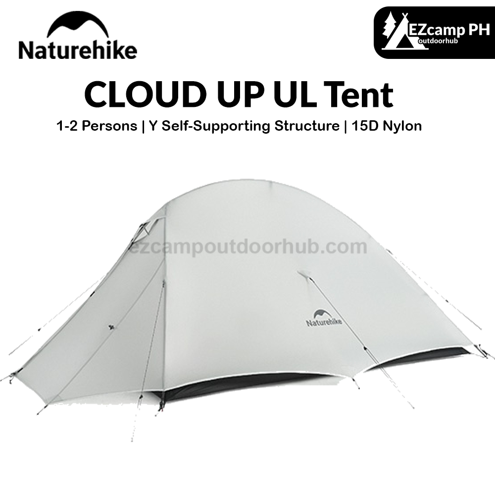 Naturehike Cloud Up UL Tent Portable Ultralight 1-2 Persons Single Double Streamlined Design 15D Nylon Waterproof Camping Backpacking Hiking Tent With Mat