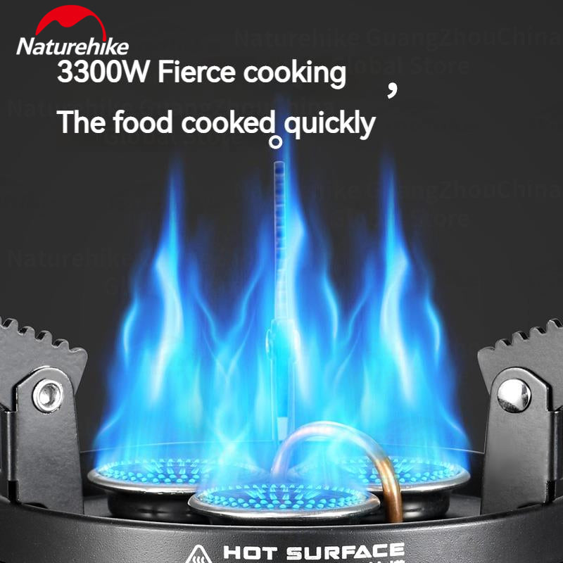 Naturehike DARK STAR Three Head Stove Camping 3300W High Power IGT Gas Stove Portable Foldable Ultralight Burner Furnance Cooker Heater Outdoor