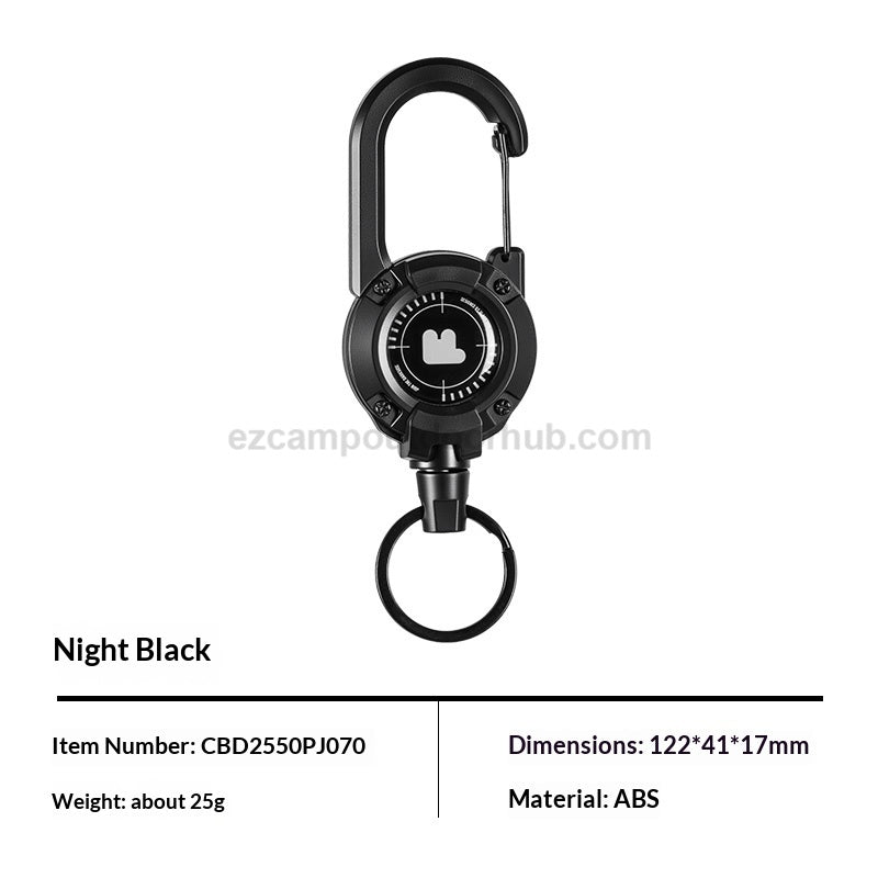Blackdog Multifunctional Tactical Buckle Portable Ultralight Hook Clip Retractable 65cm Line 25g Carabiner Key Chain Outdoor Camping Hiking Travel
