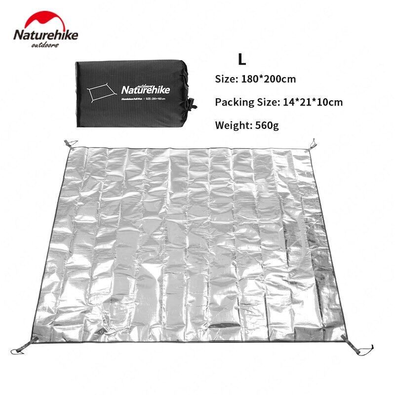 Naturehike Aluminum Foil Floor Mat Moisture Proof Groundsheet 5 Sizes for P-Series ANGO 3 4 VILLAGE 6 13 Mat Waterproof Outdoor Camping Multifunctional Tent Ground Sheet Cover Footprint