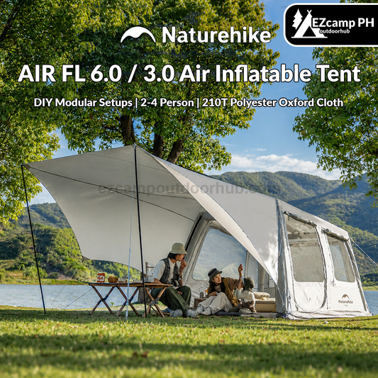 Naturehike AIR FL 6.0 / 3.0 Air Inflatable Tent 2-4 Persons Fast Build Modular Multiple Setting PVC Air Poles Waterproof Sunscreen Outdoor Camping