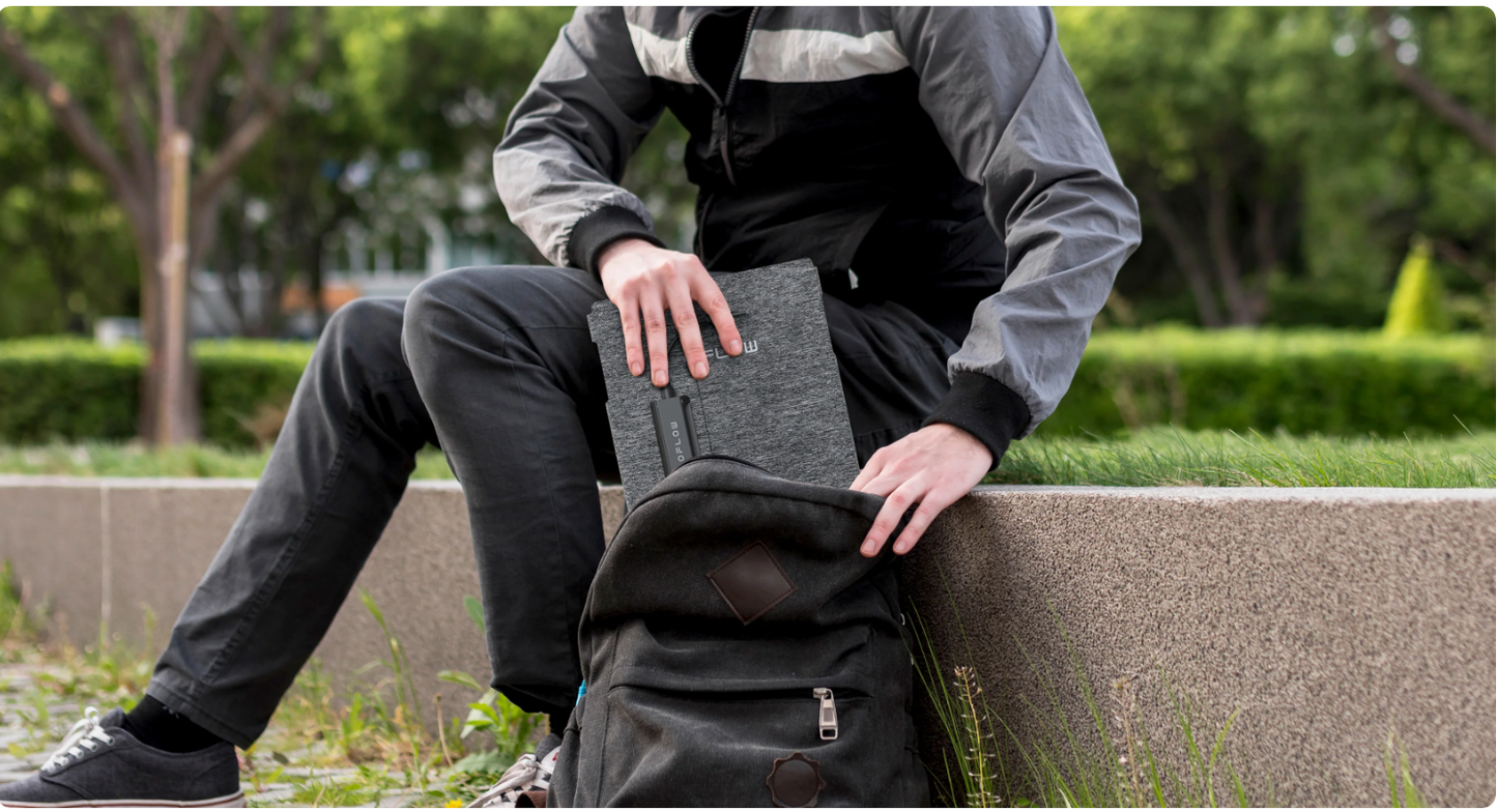 EcoFlow 45W Portable Solar Panel Foldable Lightweight Compact Hanging Design IP68 Waterproof Monocrystalline Silicon Direct Type-C Charging