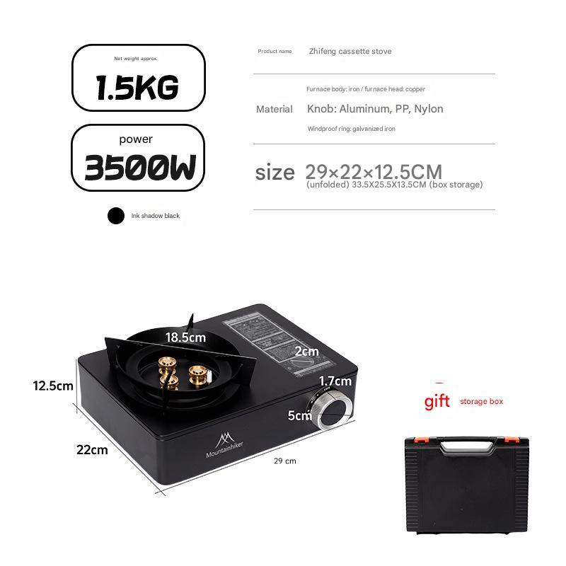 Mountainhiker High Power Butane Cassette Outdoor Multipurpose Camping Gas Stove 3.5Kw Firepower Integrated Windproof Design Magnetic Fuel Canister Valve