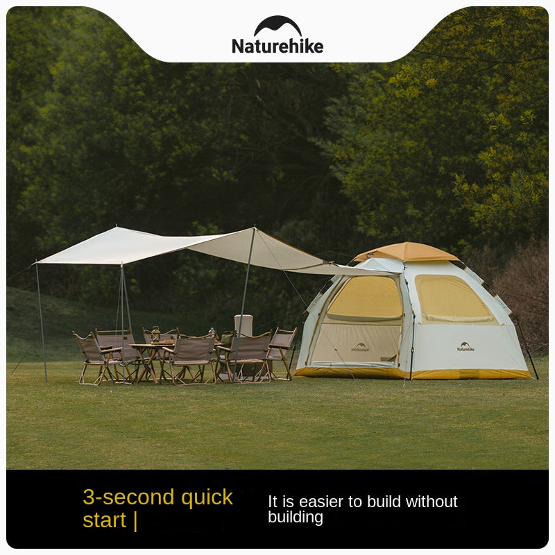 Naturehike ANGO Series ES60 Fast Automatic Tent Dome Detachable Canopy Awning Tarp for 3 to 4 Person Silver Coated Sunscreen Waterproof 15m² Large Use Space Auto Poles Quick Open Nature Hike