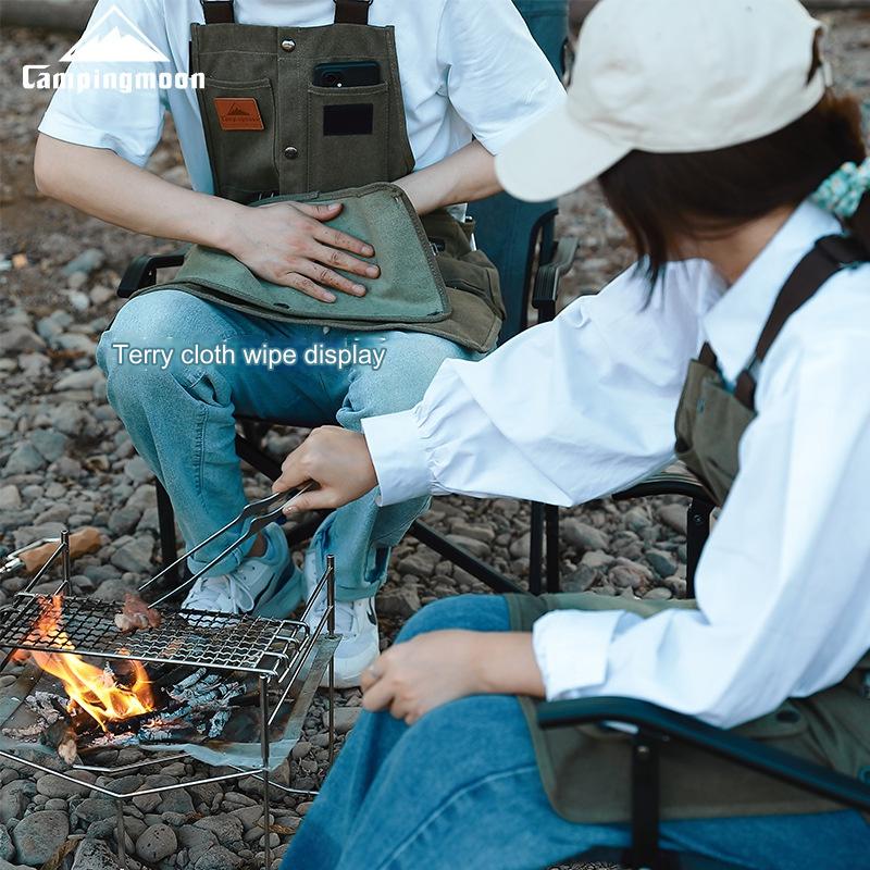 Campingmoon Q1 Outdoor Camping Vest Portable Multifunctional Detachable Apron With Pockets Work Clothes Overalls Tools Equipment Storage Canvas