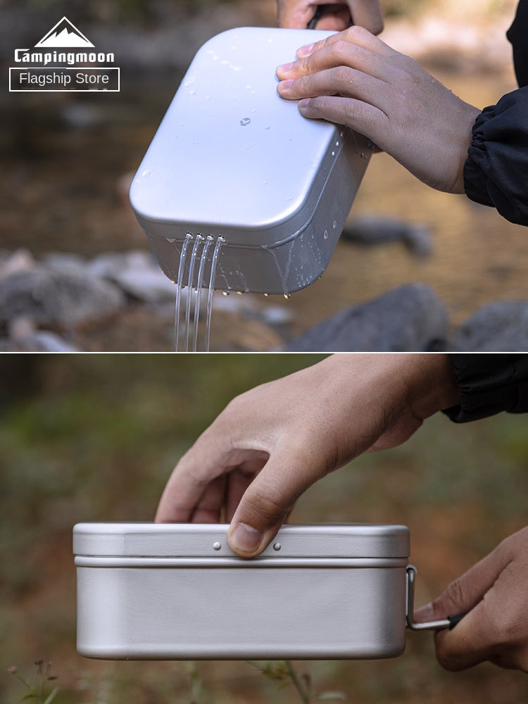 CAMPINGMOON S-1609 H-1609 S-2013 H-2013 Portable Lunch Box Cookware Upgraded Aluminum Alloy Ultralight Utensil Lunchbox Non-Stick Soup Frying Pan Pot