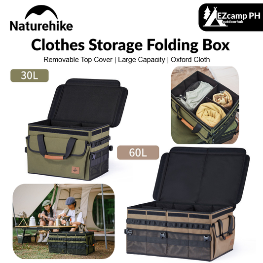Naturehike Clothes Storage Folding Box 30L/60L Tool Cabinet Multiple Interlayer Tableware PE Cardboard Box Storage Equipment Camping Hiking Travel Oxford Cloth Heavy Duty Original Nature Hike