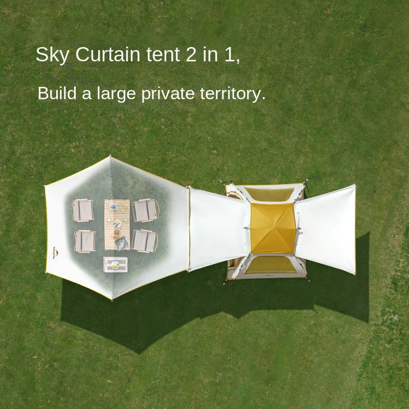 Naturehike ANGO Series ES60 Fast Automatic Tent Dome Detachable Canopy Awning Tarp for 3 to 4 Person Silver Coated Sunscreen Waterproof 15m² Large Use Space Auto Poles Quick Open Nature Hike