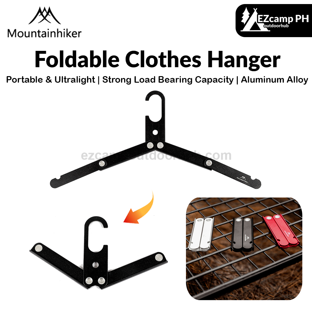 Mountainhiker Foldable Clothes Hanger Portable Ultralight Compact Folding Aluminum Alloy Indoor Outdoor Household Hanger Easy to Store Travel